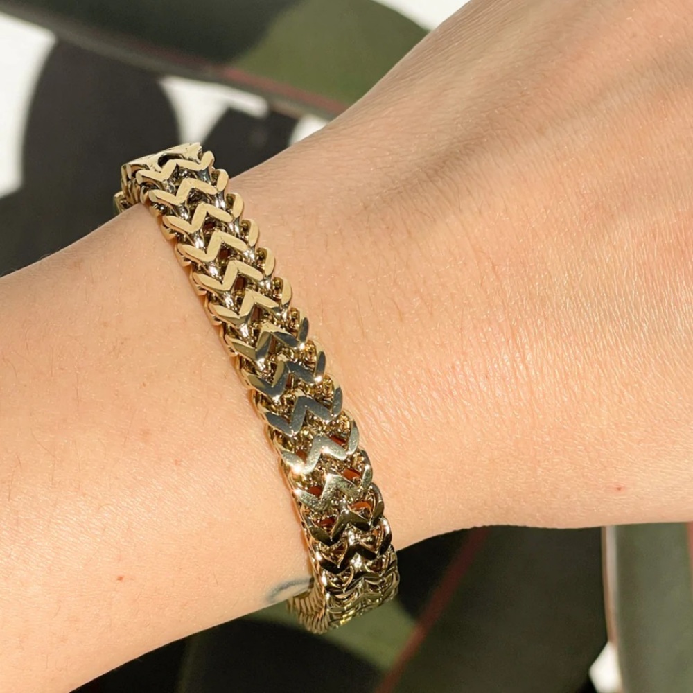 Waterproof double gold plated bracelet - Picture 4 of 6